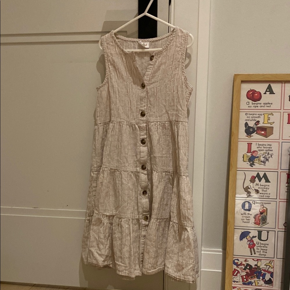 Sleeveless Striped Button-Down Dress